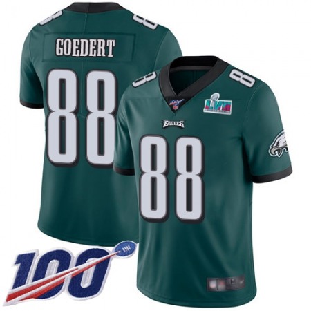 Nike Eagles #88 Dallas Goedert Green Team Color Super Bowl LVII Patch Men's Stitched NFL 100th Season Vapor Limited Jersey