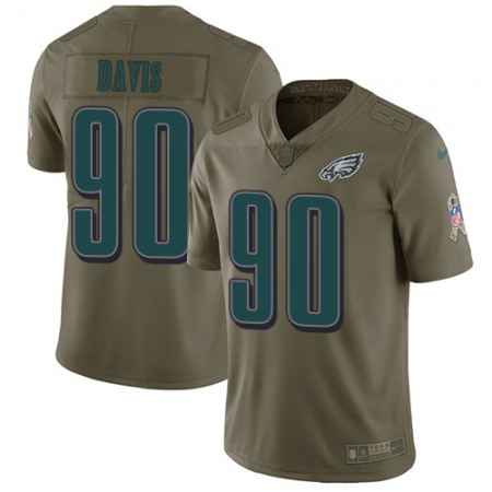 Nike Eagles #90 Jordan Davis Olive Men's Stitched NFL Limited 2017 Salute To Service Jersey