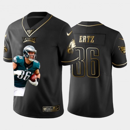 Philadelphia Eagles #86 Zach Ertz Nike Team Hero 4 Vapor Limited NFL 100 Jersey Black Golden