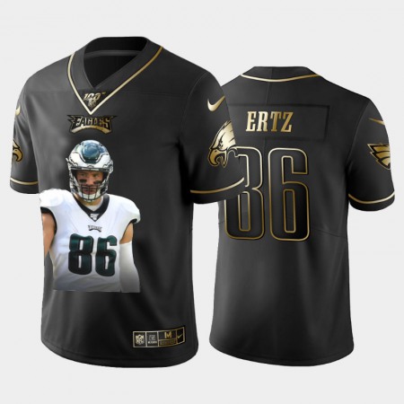 Philadelphia Eagles #86 Zach Ertz Nike Team Hero Vapor Limited NFL 100 Jersey Black Golden