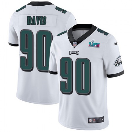 Nike Eagles #90 Jordan Davis White Super Bowl LVII Patch Men's Stitched NFL Vapor Untouchable Limited Jersey