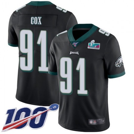 Nike Eagles #91 Fletcher Cox Black Super Bowl LVII Patch Alternate Men's Stitched NFL 100th Season Vapor Limited Jersey