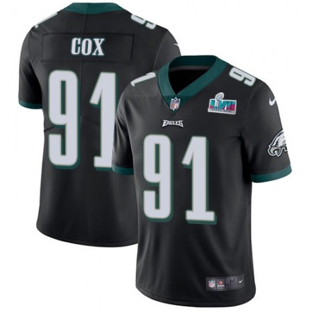 Nike Eagles #91 Fletcher Cox Black Super Bowl LVII Patch Alternate Men's Stitched NFL Vapor Untouchable Limited Jersey