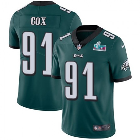 Nike Eagles #91 Fletcher Cox Green Team Color Super Bowl LVII Patch Men's Stitched NFL Vapor Untouchable Limited Jersey