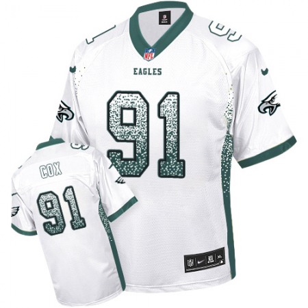 Nike Eagles #91 Fletcher Cox White Men's Stitched NFL Elite Drift Fashion Jersey