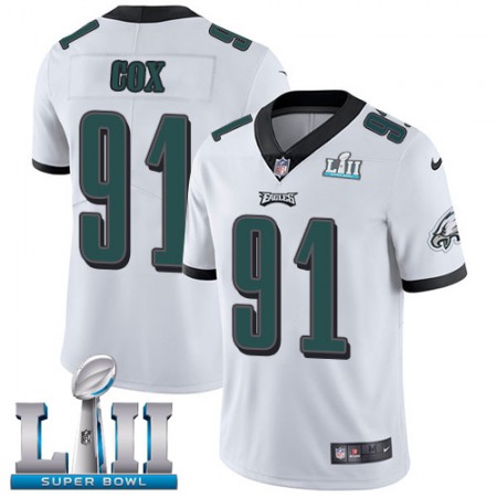 Nike Eagles #91 Fletcher Cox White Super Bowl LII Men's Stitched NFL Vapor Untouchable Limited Jersey