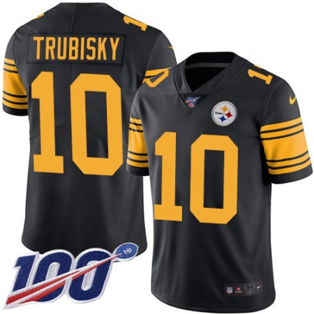 Nike Steelers #10 Mitchell Trubisky Black Men's Stitched NFL Limited Rush 100th Season Jersey
