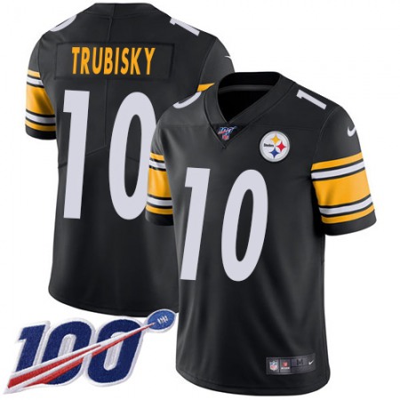 Nike Steelers #10 Mitchell Trubisky Black Team Color Men's Stitched NFL 100th Season Vapor Limited Jersey