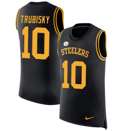 Nike Steelers #10 Mitchell Trubisky Black Team Color Men's Stitched NFL Limited Rush Tank Top Jersey