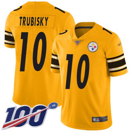 Nike Steelers #10 Mitchell Trubisky Gold Men's Stitched NFL Limited Inverted Legend 100th Season Jersey