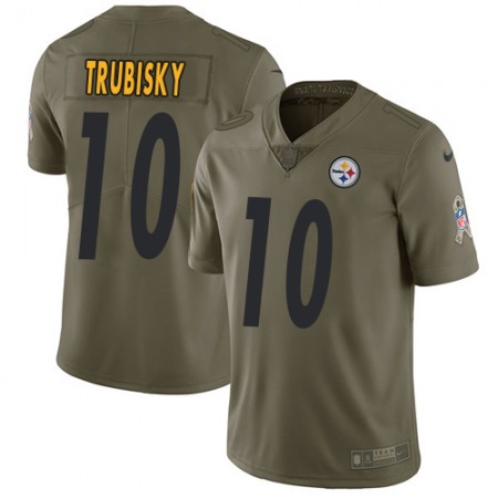 Nike Steelers #10 Mitchell Trubisky Olive Men's Stitched NFL Limited 2017 Salute to Service Jersey