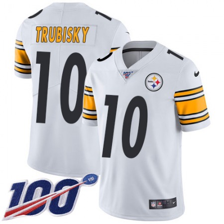 Nike Steelers #10 Mitchell Trubisky White Men's Stitched NFL 100th Season Vapor Limited Jersey