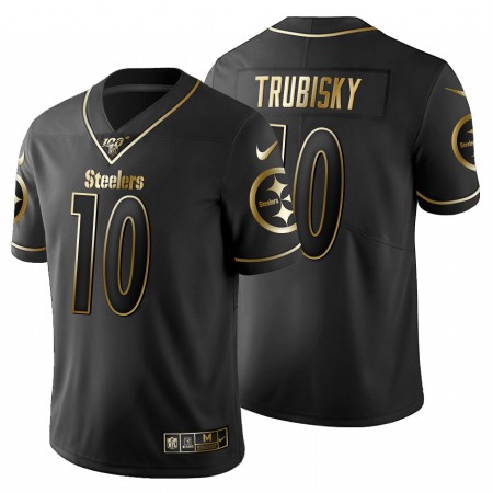 Pittsburgh Steelers #10 Mitchell Trubisky Men's Nike Black Golden Limited NFL 100 Jersey