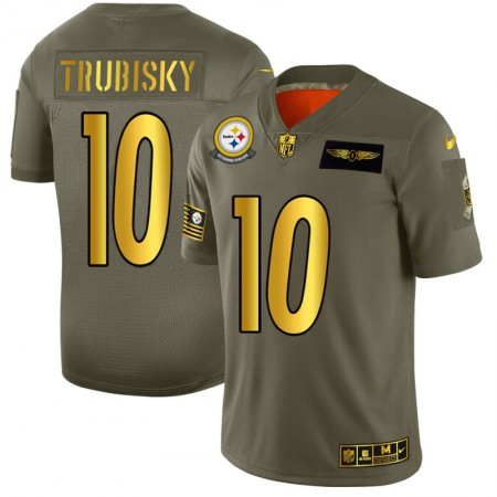 Pittsburgh Steelers #10 Mitchell Trubisky NFL Men's Nike Olive Gold 2019 Salute to Service Limited Jersey