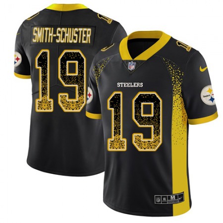 Nike Steelers #19 JuJu Smith-Schuster Black Team Color Men's Stitched NFL Limited Rush Drift Fashion Jersey