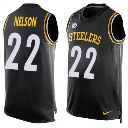 Nike Steelers #22 Steven Nelson Black Team Color Men's Stitched NFL Limited Tank Top Jersey