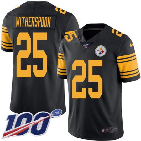 Nike Steelers #25 Ahkello Witherspoon Black Men's Stitched NFL Limited Rush 100th Season Jersey