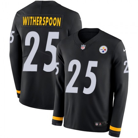 Nike Steelers #25 Ahkello Witherspoon Black Team Color Men's Stitched NFL Limited Therma Long Sleeve Jersey