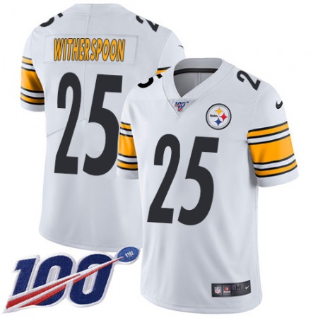 Nike Steelers #25 Ahkello Witherspoon White Men's Stitched NFL 100th Season Vapor Limited Jersey