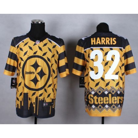 Nike Steelers #32 Franco Harris Gold Men's Stitched NFL Elite Noble Fashion Jersey