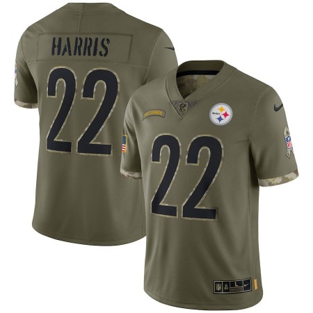 Pittsburgh Steelers #22 Najee Harris Nike Men's 2022 Salute To Service Limited Jersey - Olive