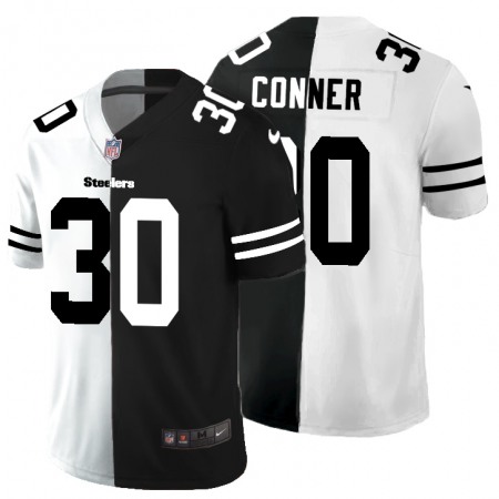 Pittsburgh Steelers #30 James Conner Men's Black V White Peace Split Nike Vapor Untouchable Limited NFL Jersey
