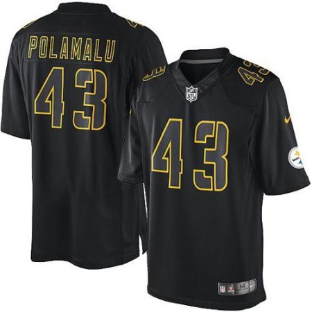 Nike Steelers #43 Troy Polamalu Black Men's Stitched NFL Impact Limited Jersey