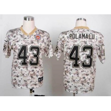 Nike Steelers #43 Troy Polamalu Camo Men's Stitched NFL Elite USMC Jersey