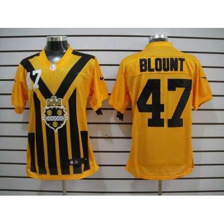 Nike Steelers #47 Mel Blount Gold 1933s Throwback Men's Stitched NFL Elite Jersey