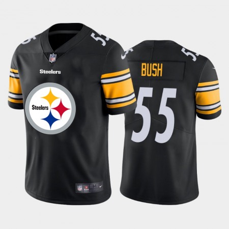 Pittsburgh Steelers #55 Devin Bush Black Men's Nike Big Team Logo Vapor Limited NFL Jersey