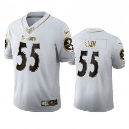 Pittsburgh Steelers #55 Devin Bush Men's Nike White Golden Edition Vapor Limited NFL 100 Jersey