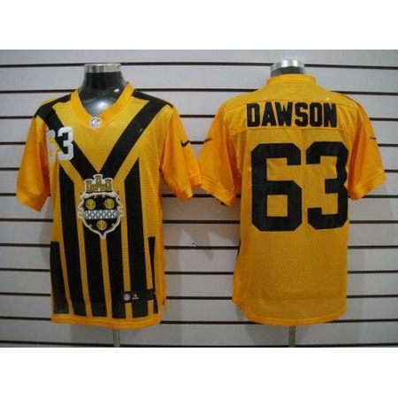 Nike Steelers #63 Dermontti Dawson Gold 1933s Throwback Men's Stitched NFL Elite Jersey