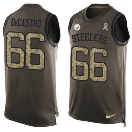 Nike Steelers #66 David DeCastro Green Men's Stitched NFL Limited Salute To Service Tank Top Jersey