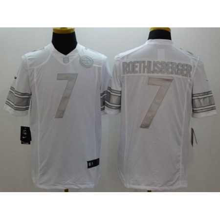 Nike Steelers #7 Ben Roethlisberger White Men's Stitched NFL Limited Platinum Jersey