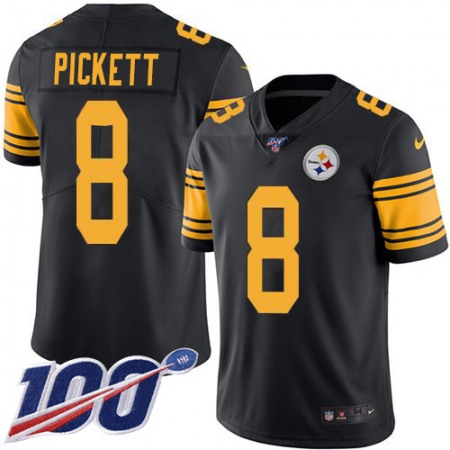 Nike Steelers #8 Kenny Pickett Black Men's Stitched NFL Limited Rush 100th Season Jersey