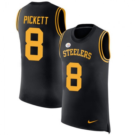 Nike Steelers #8 Kenny Pickett Black Team Color Men's Stitched NFL Limited Rush Tank Top Jersey