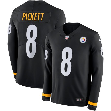Nike Steelers #8 Kenny Pickett Black Team Color Men's Stitched NFL Limited Therma Long Sleeve Jersey