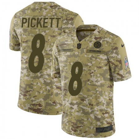 Nike Steelers #8 Kenny Pickett Camo Men's Stitched NFL Limited 2018 Salute To Service Jersey