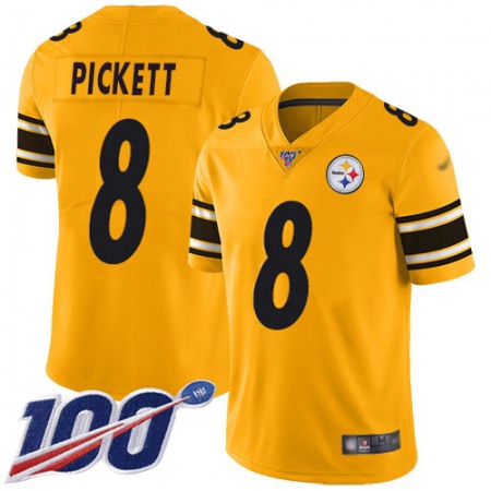 Nike Steelers #8 Kenny Pickett Gold Men's Stitched NFL Limited Inverted Legend 100th Season Jersey