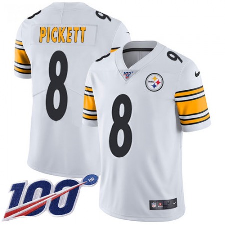 Nike Steelers #8 Kenny Pickett White Men's Stitched NFL 100th Season Vapor Limited Jersey