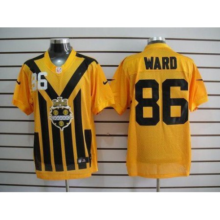 Nike Steelers #86 Hines Ward Gold 1933s Throwback Men's Embroidered NFL Elite Jersey