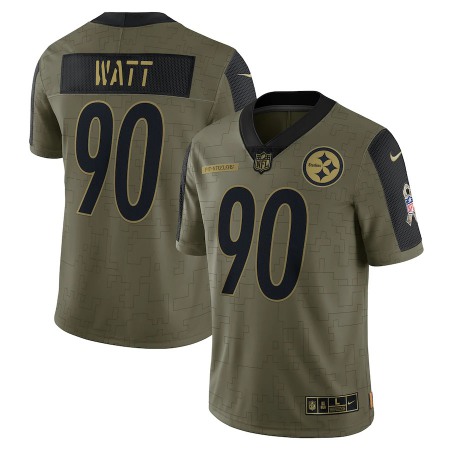 Pittsburgh Steelers #90 T.J. Watt Olive Nike 2021 Salute To Service Limited Player Jersey