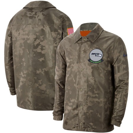 Men's Seattle Seahawks Nike Camo 2019 Salute to Service Sideline Full-Zip Lightweight Jacket