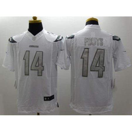 Nike Chargers #14 Dan Fouts White Men's Stitched NFL Limited Platinum Jersey