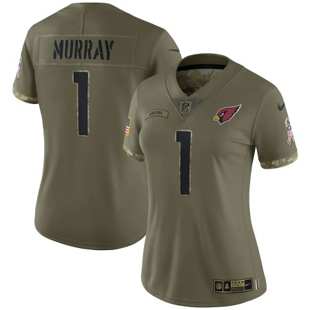 Arizona Cardinals #1 Kyler Murray Nike Women's 2022 Salute To Service Limited Jersey - Olive