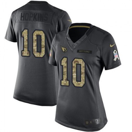 Nike Cardinals #10 DeAndre Hopkins Black Women's Stitched NFL Limited 2016 Salute to Service Jersey