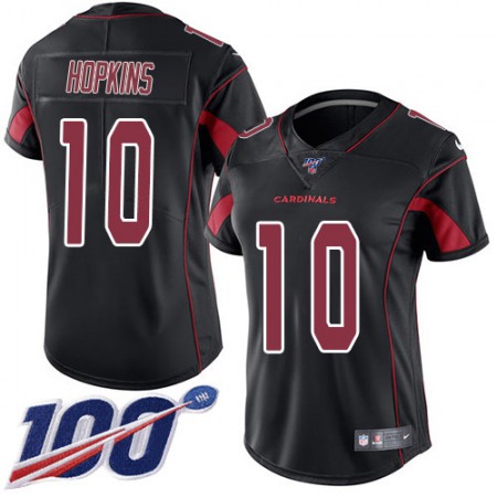 Nike Cardinals #10 DeAndre Hopkins Black Women's Stitched NFL Limited Rush 100th Season Jersey