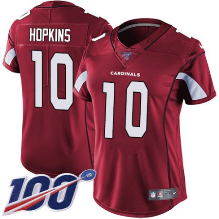 Nike Cardinals #10 DeAndre Hopkins Red Team Color Women's Stitched NFL 100th Season Vapor Untouchable Limited Jersey
