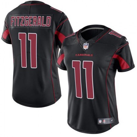 Nike Cardinals #11 Larry Fitzgerald Black Women's Stitched NFL Limited Rush Jersey