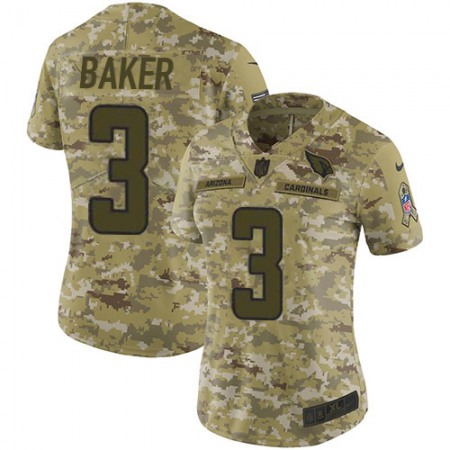 Nike Cardinals #3 Budda Baker Camo Women's Stitched NFL Limited 2018 Salute To Service Jersey